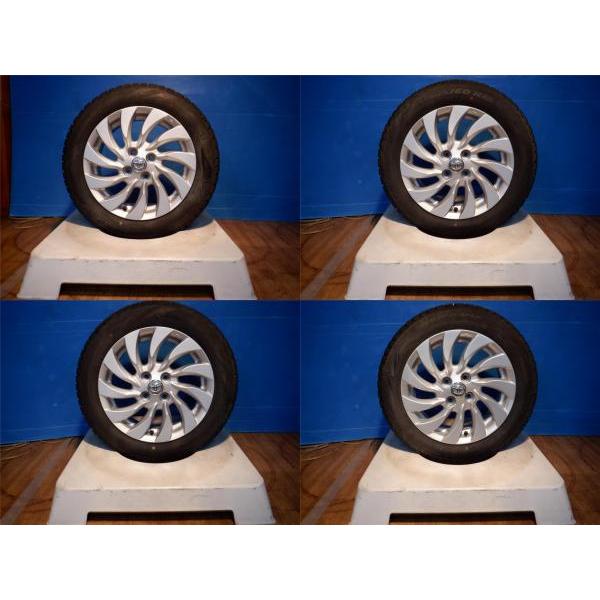 中古スタッドレス4本セットトヨタ純正 15x6J+40 4H100 + ピレリ ICE ASIMMETRICO 185/60R15 アクア ヴィッツ｜tire-shop-tread｜02