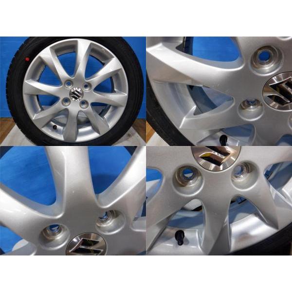 中古ホイール新品タイヤ4本】スズキ純正 15x4.5J+45 4H100 + 中古ホイール新品タイヤ4本】スズキ純正 15x4.5J+45 4H100 +