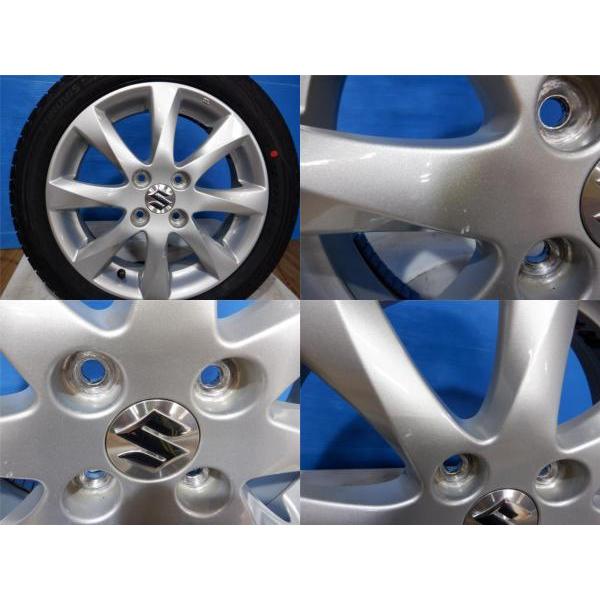 中古ホイール新品タイヤ4本】スズキ純正 15x4.5J+45 4H100 + 中古ホイール新品タイヤ4本】スズキ純正 15x4.5J+45 4H100 +