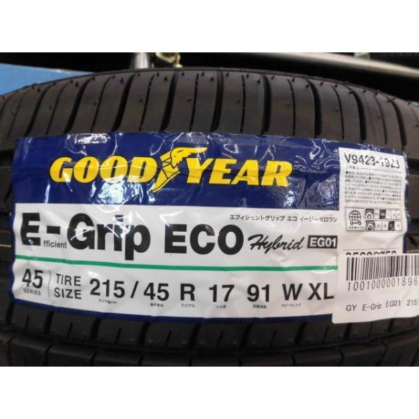 30/50系 プリウス インプレッサスポーツ 中古 シュナイダー 17インチホイール 新品 グッドイヤー E-Grip EG01 215/45R17 4本セット 夏｜tire-shop-tread｜06