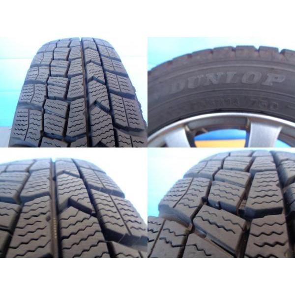 送料無料 155/65R14 DUNLOP WM02 ファング TS-10 14インチ 4.5J +45 4H100 中古 スタッドレス ホイール N-BOX タント 伊勢｜tire-shop-tread｜05