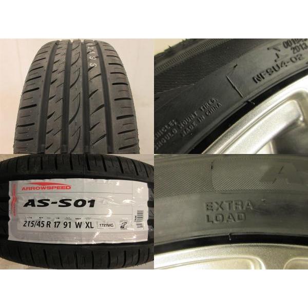 シュナイダー アルミホイール 215/45R17 / 7J +50 100 5H 4本 タイヤ9部山 タイヤ新品 A-TECH シュナイダー 17*7J+48 100 5H + ARROWSPEED AS-S01