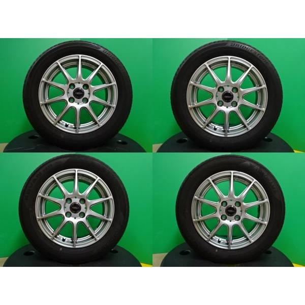 ブリヂストン 185/60 R15 タイヤ・ホイールセット　フィット等 BRIDGESTONE フィット シャトル 等 185/60R15 中古 国産 タイヤ