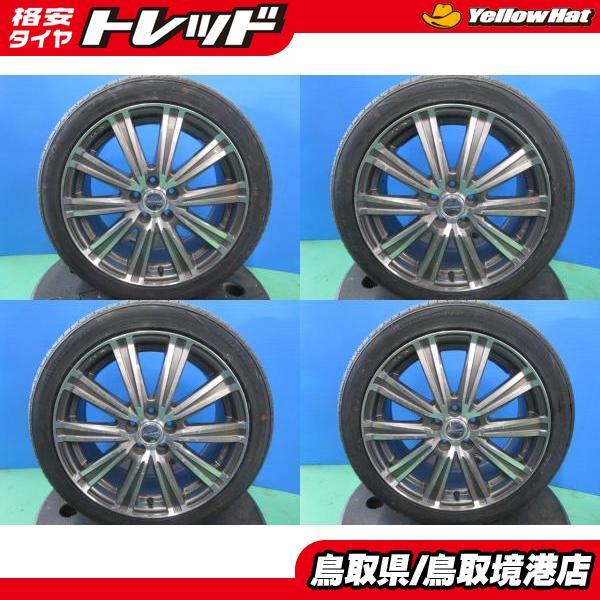 中古アルミホイール 17インチ 7J +50 5H100 新品夏タイヤ 215/45R17