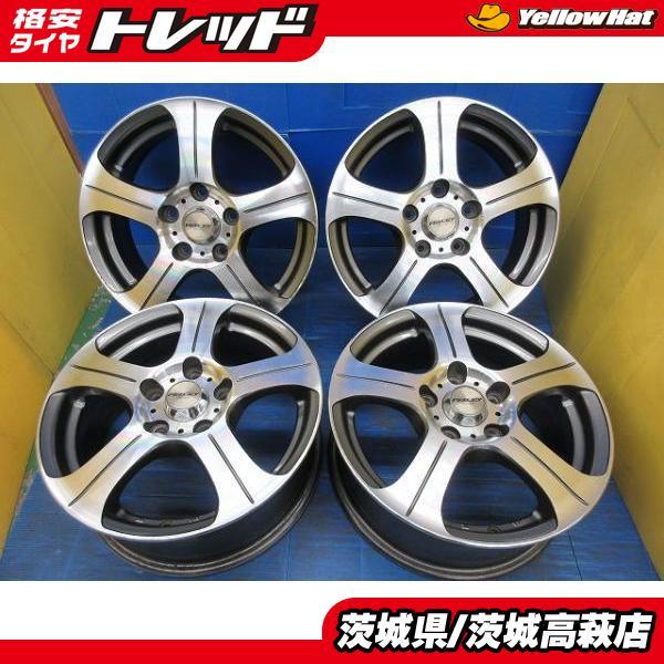 送料無料 中古アルミホイール 4本セット WEDS RIZLEY 5本スポーク 6J