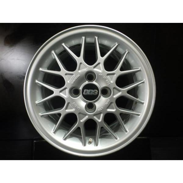 中古ホイール 4本 レア BBS RN012 7.0J-15 4/100 +35 シルバー 国産車 