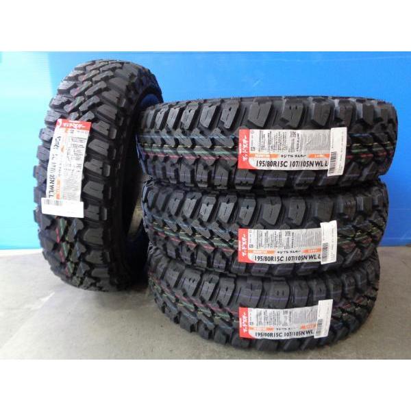 ハイエース 新品 夏タイヤ 4本 MUDSTAR RADIAL M/T 195/80R15 107/105 