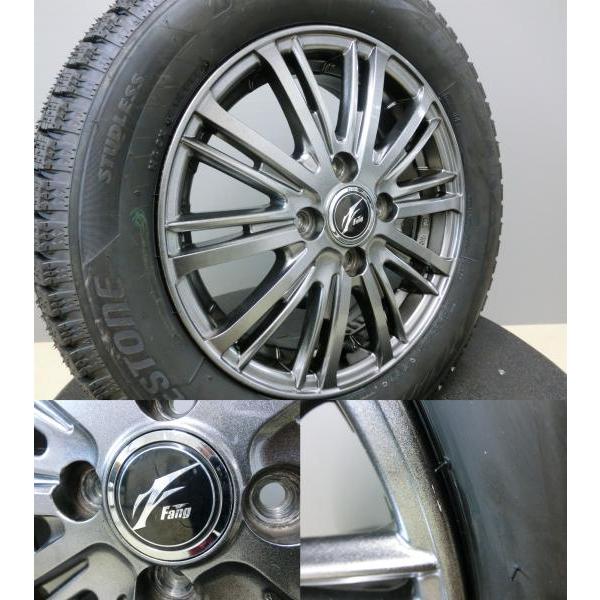 165/65R14 スタッドレス ホイール 4本 SET 新品 ブリヂストン VRX2 中古 Weds Fang 14インチ 4.5J ソリオ ミラージュ ハスラー 岡崎｜tire-shop-tread｜03