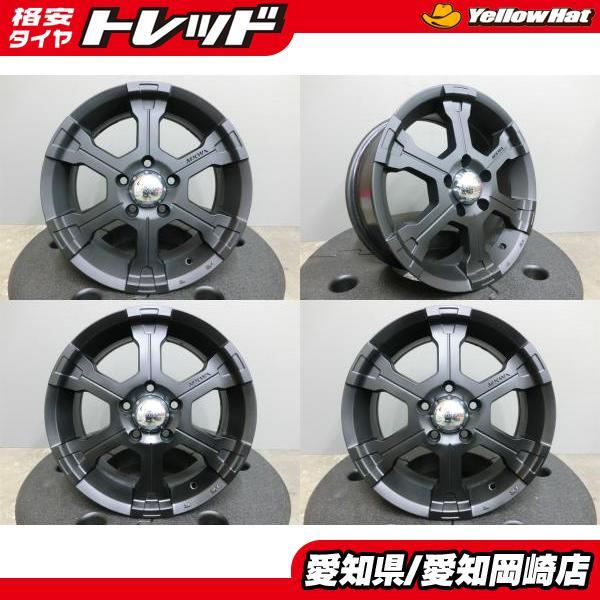 ブラックホイールセット 16インチ　 MKW MK-36 MKW MK-36 16インチ 7J +35 5/114.3 自家塗装 マットブラック 中古 4本