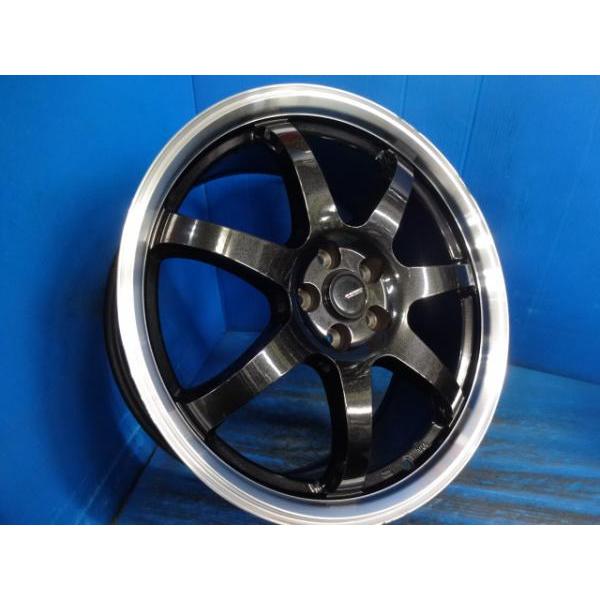 送料無料 中古 軽量 アルミ 4本 G-SPEED 18-7.5J IS53 5H100 ブラック