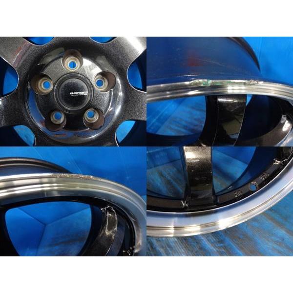 送料無料 中古 軽量 アルミ 4本 G-SPEED 18-7.5J IS53 5H100 ブラック