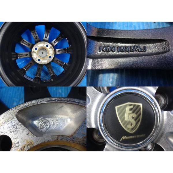 中古アルミ15x5.5マナレイ4本セット ノート、フィットなど 送料無料 中古アルミホイール 4本 マナレイ ES 15-5.5J IS40 4H PCD100