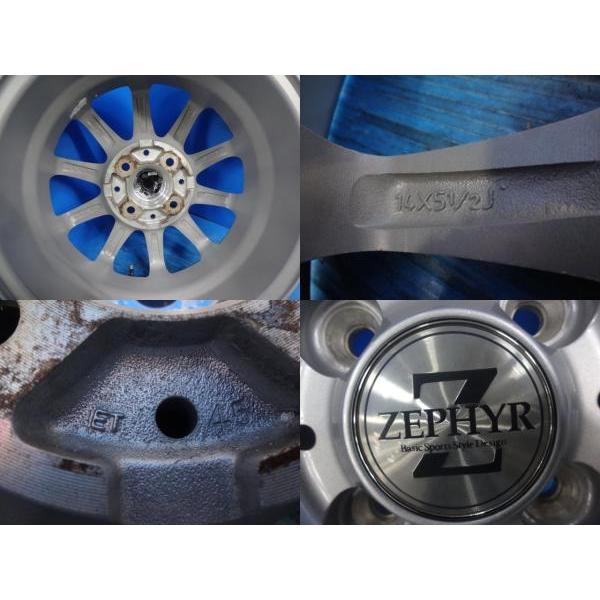 送料無料 中古アルミホイール 4本 ZEPHYR ゼファー 14-5.5J IS45 4H 