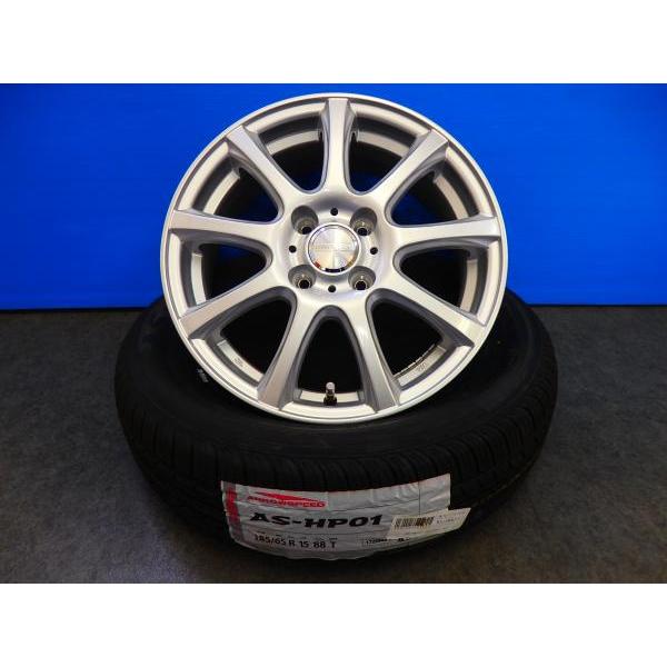 PCD100/4H】新品タイヤ 新品アルミセット【185/65R15 88T】DUNLOP