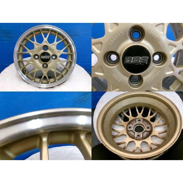 4本 鍛造 軽量 BBS ゴールド 金 13インチ4J +45 4H 4穴 PCD 100 アルミ