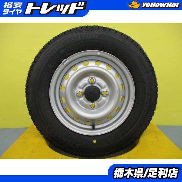 新品 冬タイヤ 4本 中古 ハイゼット 純正 スチール + ブリヂストン  