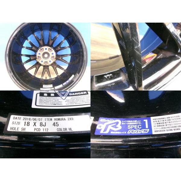 ゴルフ 輸入車 中古 4本 RAYS HOMURA 2X9 18インチ 8J ET45 5H-112 