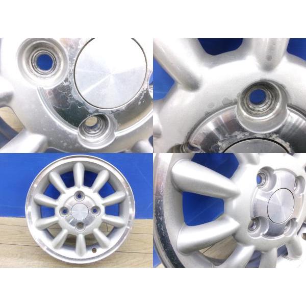 純正流用 4本 中古 アルトラパン HE21S 純正 アルミ + 新品 夏タイヤ