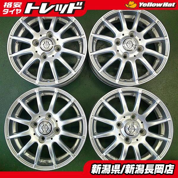 13インチ中古アルミホイール4本 Weds JOKER クロームシルバー 4J+45 4