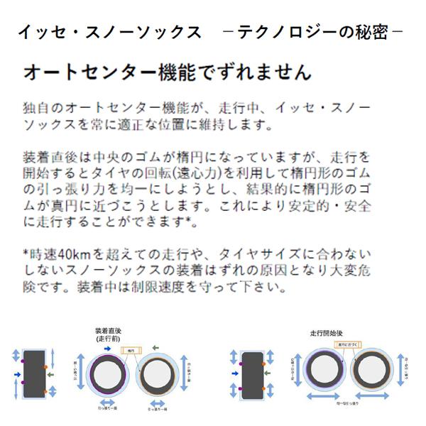 ISSE（イッセ） 日本正規モデル スノーソックス タイヤチェーン サイズ