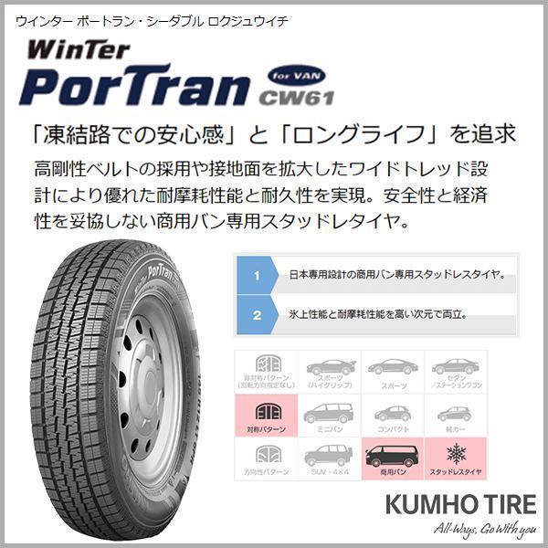 KUMHO（クムホ） 195/80R15 2025年製 新品スタッドレスタイヤ KUMHO 