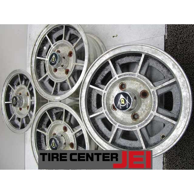 中古タイヤ～ダンロップ13インチ 13インチ トピー工業 ダンロップ 5.5+20 114.3 旧車 当時物 中古アルミ