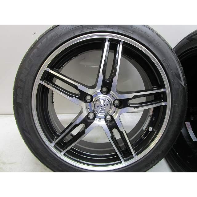 18インチ 225/45R18 7J+48 114.3 オデッセイ/エスティマ 中古タイヤホイールセット4本セット 送料無料(MA18-4769）の画像