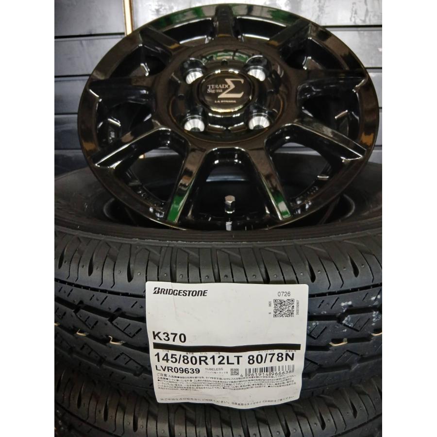 2026年製】ブリヂストン K370 145/80R12 80/78+TIRADO Σ 4Jx12 +42
