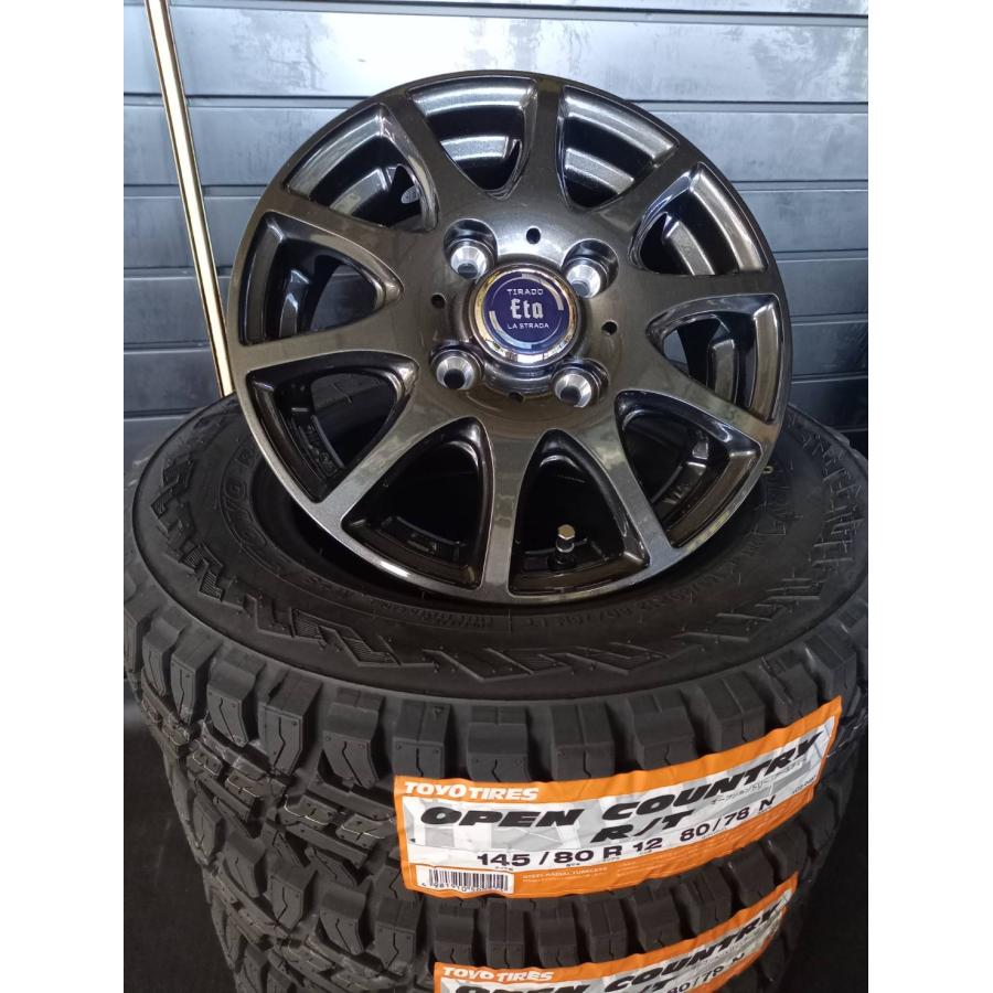 2026年製】TOYO OPEN COUNTRY R/T 145/80R12 80/78N+TIRADO ETA