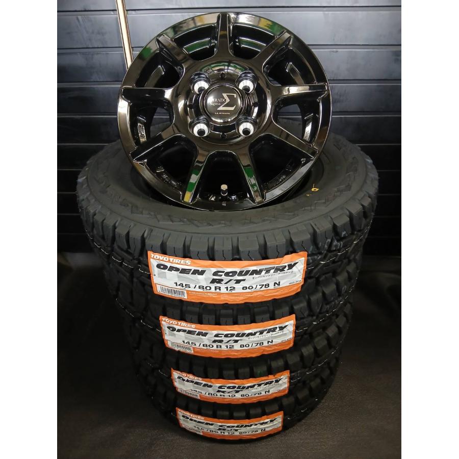 TOYO 145/80R12 サマータイヤ、鉄ホイール付き4本！！ 2026年製】TOYO OPEN COUNTRY R/T 145/80R12 80/78N+TIRADO Σ 4Jx12 +