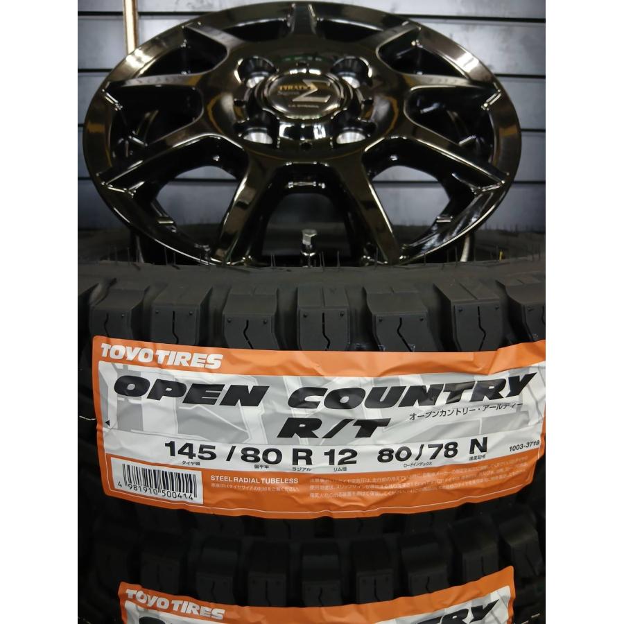 2026年製】TOYO OPEN COUNTRY R/T 145/80R12 80/78N+TIRADO Σ 4Jx12 +