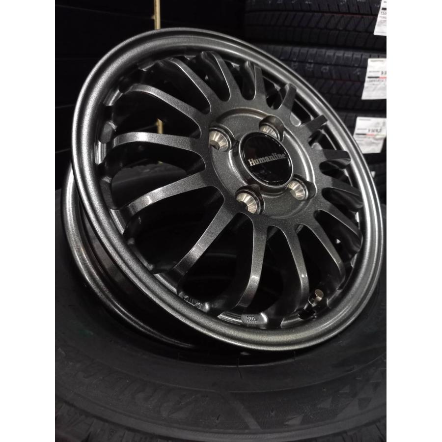ヤマヤマ！ブリザックタイヤ 145/80R13 ブラックホイールセット 2026年製】ブリヂストン BLIZZAK VRX3 145/80R13+HF-15 4Jx13 +43