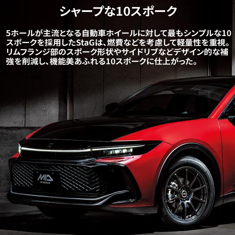 MID WHEELS StaG スタッグ 14インチ 5.5J インセット:48 4H100 メタリックグレー アルミホイール4本セット ルーミー  900系 等に_2