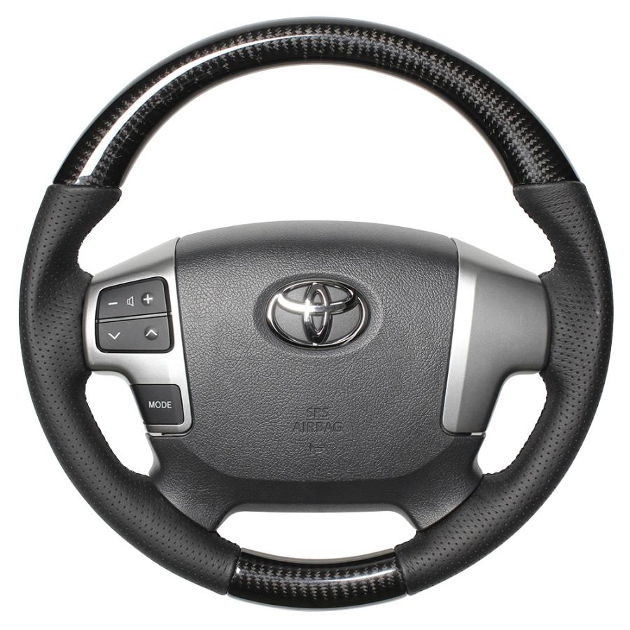 REAL レアル ステアリング  ブラックカーボン黒糸 [小径] ★ H214-BKC-BK