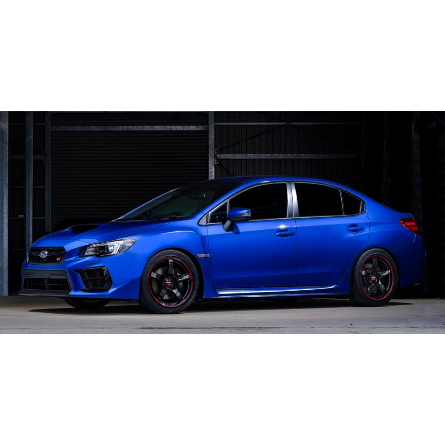 ホイール4本セット M.I.D マルカサービス MID RACING R50 エムアイディーレーシング 17インチ リム幅7.0J インセット+48 5穴 PCD100 ブラック/リムレッドラインの画像