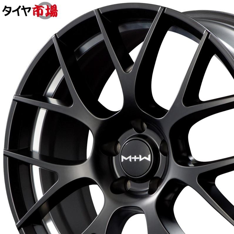 4本セット M.I.D マルカサービス MTW TW027 18インチ リム幅8.0J インセット+33 5穴 PCD114.3  セミグロスブラック/アンダーカット テスラ モデル3