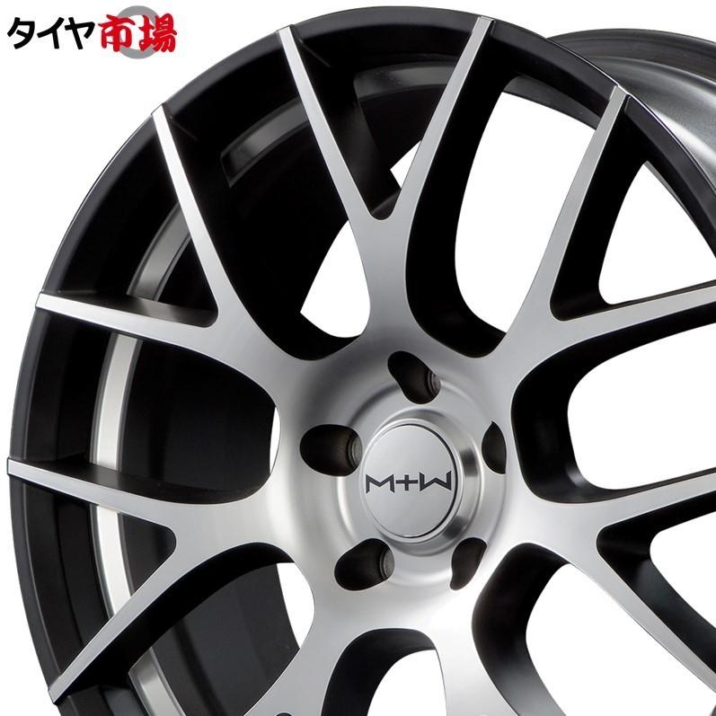 4本セット M.I.D マルカサービス MTW TW027 19インチ リム幅8.0J インセット+33 5穴 PCD114.3  セミグロスブラック/ディスク＋アンダーカットDC テスラ モデル3