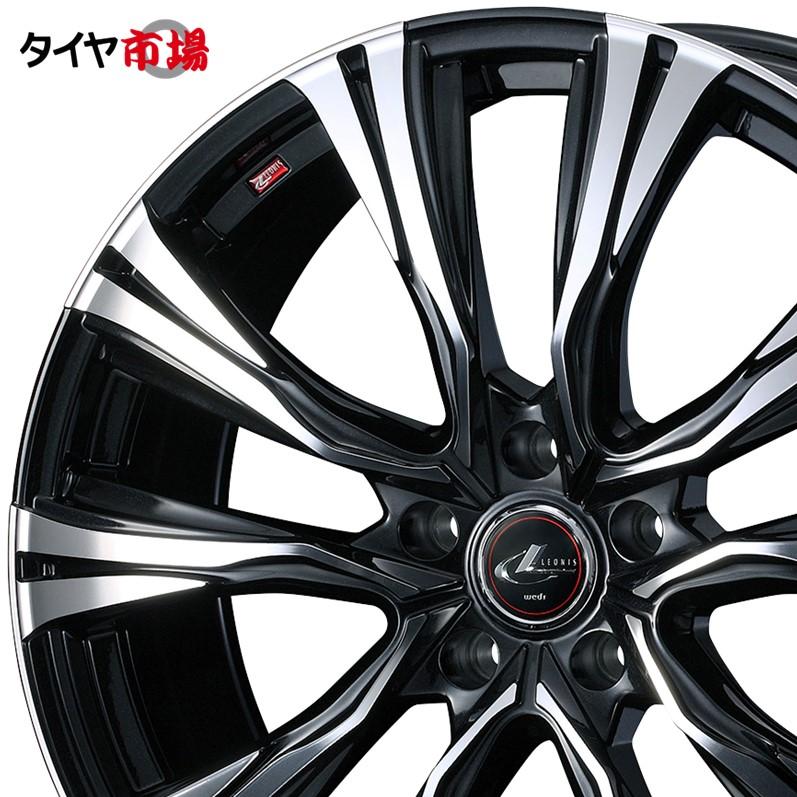 ホイール4本セット Weds ウェッズ LEONIS レオニス VR 17インチ リム幅6.5J インセット+52 5穴 PCD114.3  パールブラックミラーカット 送料無料