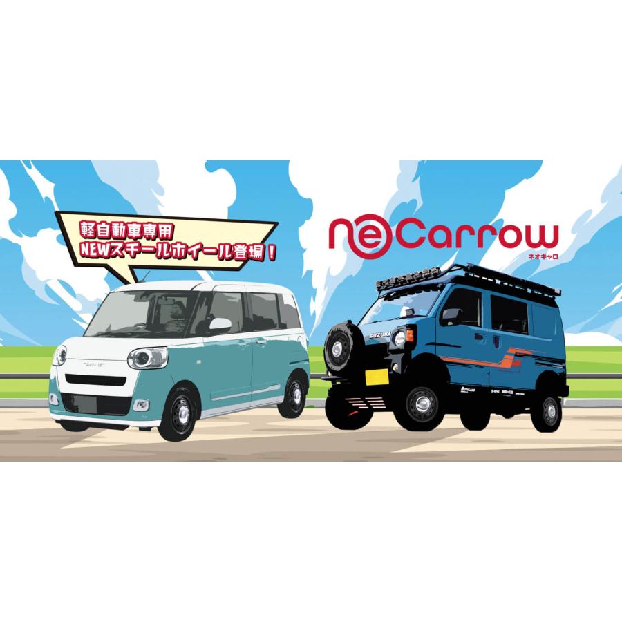 4本セット Weds ウェッズ NeoCarrow ネオキャロ 12インチ リム幅3.5J インセット+34 12穴 PCD 100 110 114.3 グレー/クロームキャップ【法人様宛て送料無料】｜tireichiba｜03