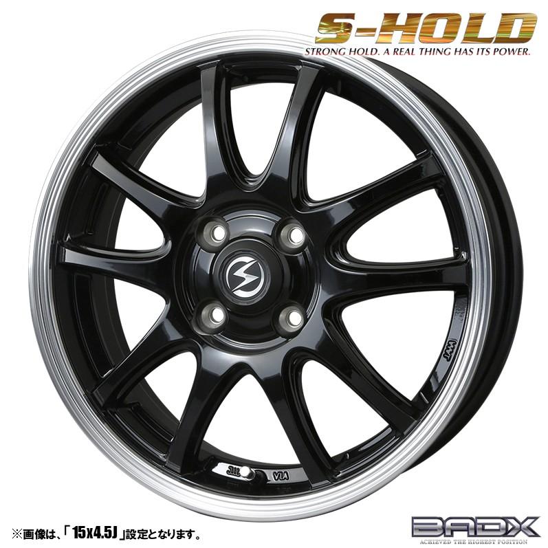 14インチ ブラック S-HOLD ロクサーニ BADX バドックス S-HOLD エスホールド S-5V 14インチ リム