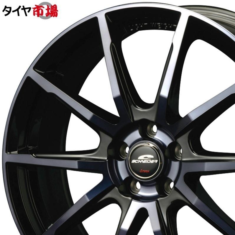 4本セット SCHNEIDER シュナイダー DR インチ リム幅7.0J インセット+ 5穴 PCD.3 MID マルカサービス  ブラックポリッシュ＋ダークブルークリア