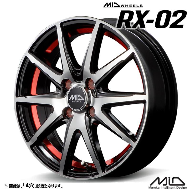 マルカサービス ホイール4本セット MID WHEELS RX-02 16インチ リム幅