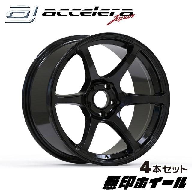 4本セット 無印ホイール 18×9.5J ET+15 5H 114.3PCD ブラック/黒 