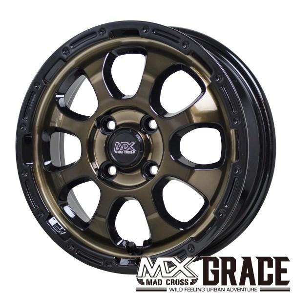 軽トラ、軽バン145/80R12 YOKOHAMA GEOLANDAR KT/ジオランダーKT 12x4.00B MAD CROSS GRACE/マッドクロス グレイスbr｜tiremart24｜03