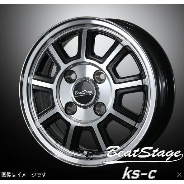 軽トラック・バン用【アルミ付低燃費タイヤ4本セット】145R12 6PR　YOKOHAMA JOB RY52 12X4.00B　4穴　PCD：100　BeatStage KS-C/ビートステージ KS-C｜tiremart24｜02