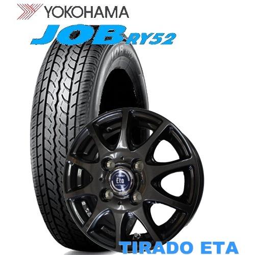 軽トラック・バン用【低燃費タイヤ4本セット】145R12 6PR　YOKOHAMA JOB RY52 12X4.00B　4穴　PCD：100 ：LA STRADA TIRADO ETA｜tiremart24