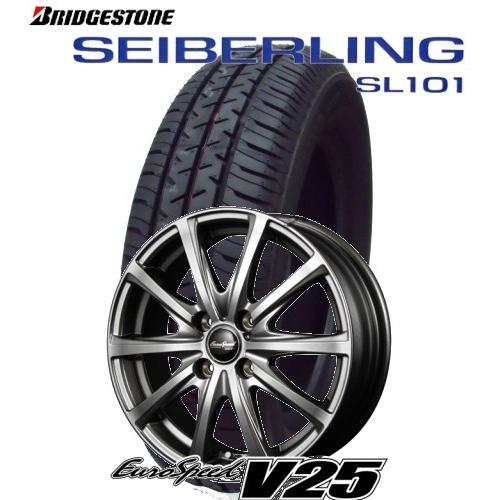 BRIDGESTONE - 軽自動車165/70R14（4本仕掛ける）SEIBERLING SL101/セイバーリング SL101 14x4.5J 4/100 EuroSpeed V25/ユーロ速力度 V25 夏タイヤ、ホイールセット-タイヤ、ホイール-自動車