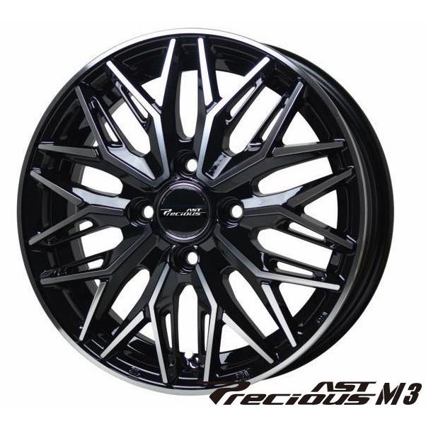 軽自動車【アルミ単品4本価格】Precious AST M3/プレシャス アスト M3 15X4.5J　4穴 PCD：100bp｜tiremart24