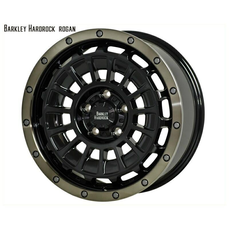 HOT STUFF ホットスタッフ バークレイ ハードロック ローガン 17インチ 7.0J インセット+38 5穴 PCD114.3 BK/BRC 4本セット(送料無料一部地域除)