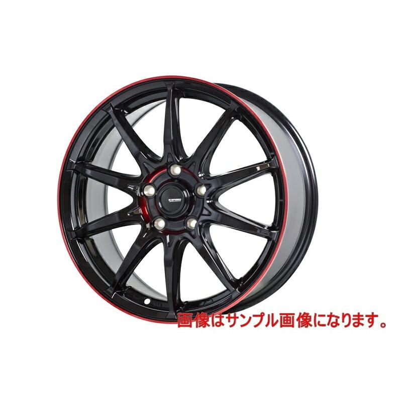 HOT STUFF ホットスタッフ G.SPEED P05R 18インチ 7.0J インセット+48 5穴 PCD100 ブラック＆レッドクリアー 4本セット(送料無料)｜tiremonstar